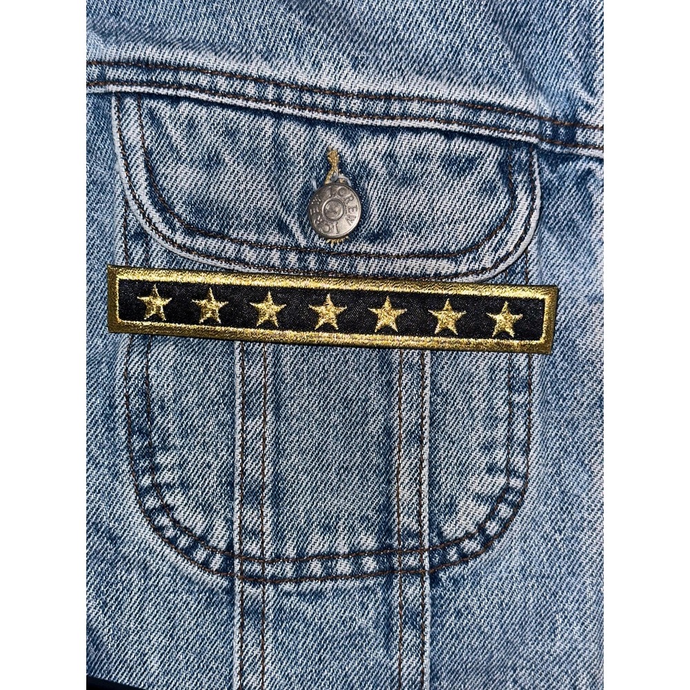 Gold Star Rank Iron On Patch‎ Applique Military Style Uniform Jacket 5.25x.75